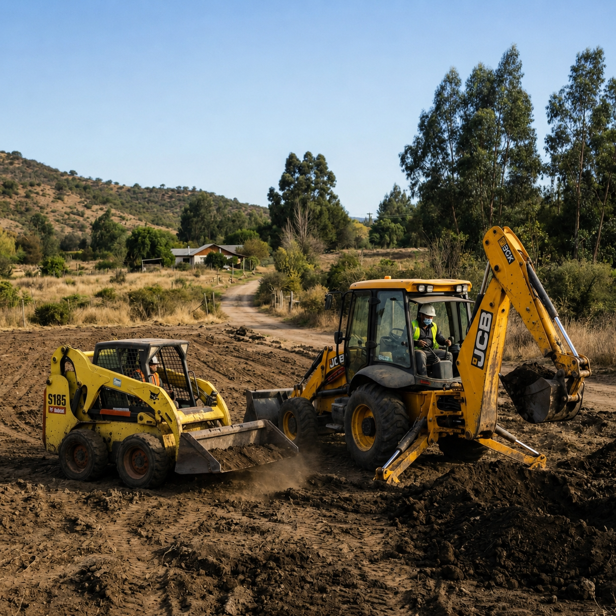 Movimientos de tierra con retroexcavadora y mini cargador en la V Región